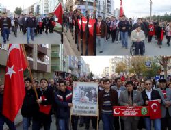 T.H. M. Gaziler Şehit Dul ve Yetimleri Derneği Samsun Şubesinden Teröre Tepki Yürüyüşü